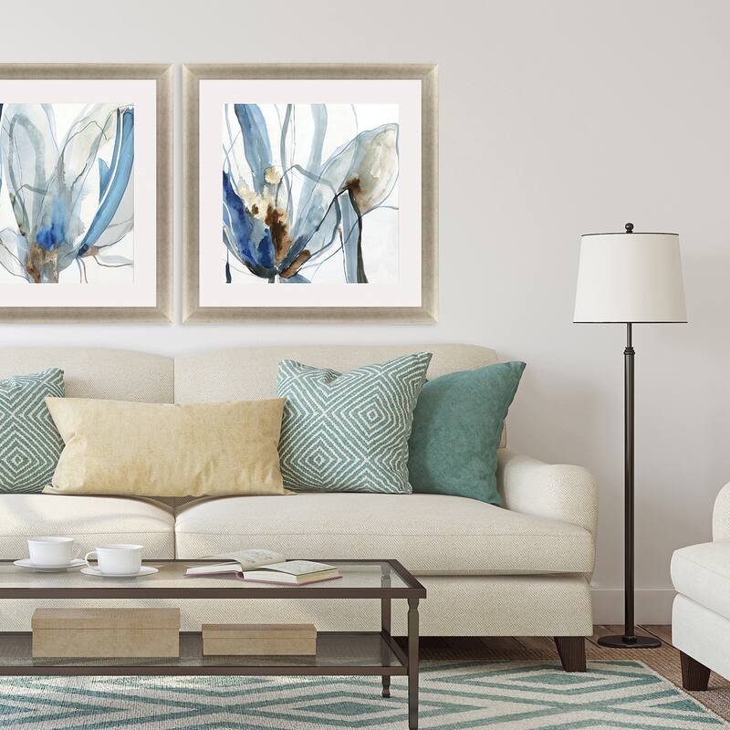 Refined II Framed Art Giclee Under Glass - Blue