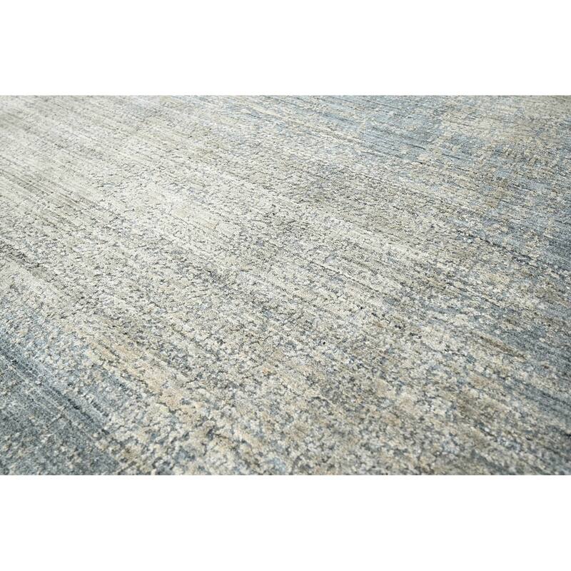 Hand Knotted Hand Made Wool Modern Oriental Area Rug Gray, Beige - 6' 6'' x 9' 5''