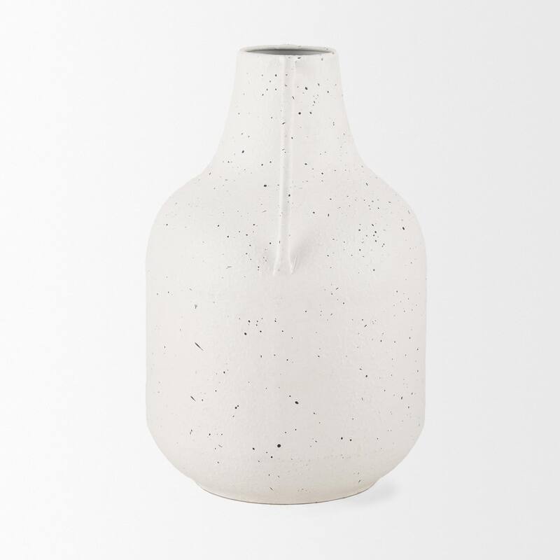 Treva White w/ Black Speckles Tall Vase