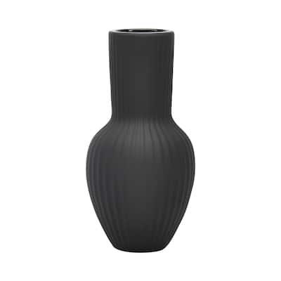 Sagebrook Home 11" Ceramic Bouquet Vase Classic Black Decorative Vase for Home or Office Flower Display Great Gift Idea