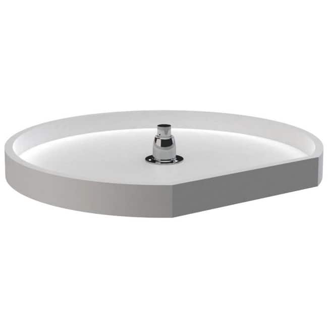 Rev-A-Shelf RAS Polymer 20" Diameter D-Shaped Single Lazy Susan Shelf - White