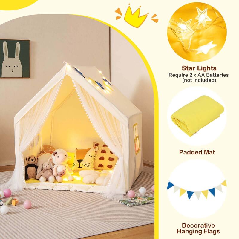 Costway Large Play Tent Kids & Toddlers Playhouse with Washable - Beige - See Details