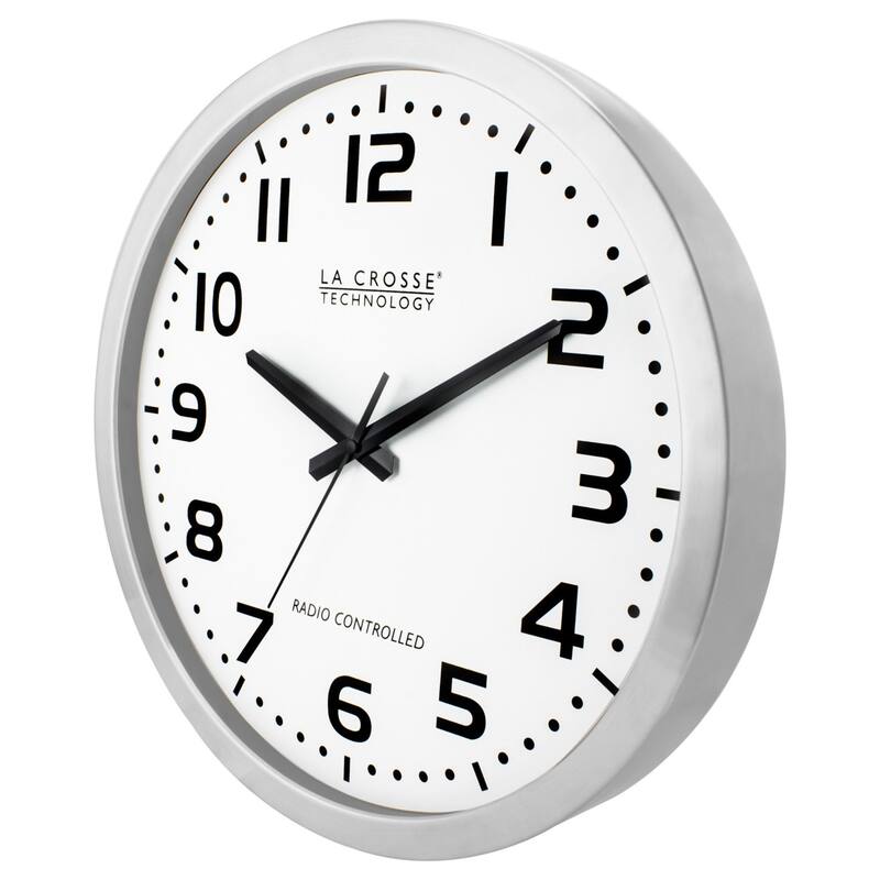 16" Silver and Black Atomic Analog Wall Clock