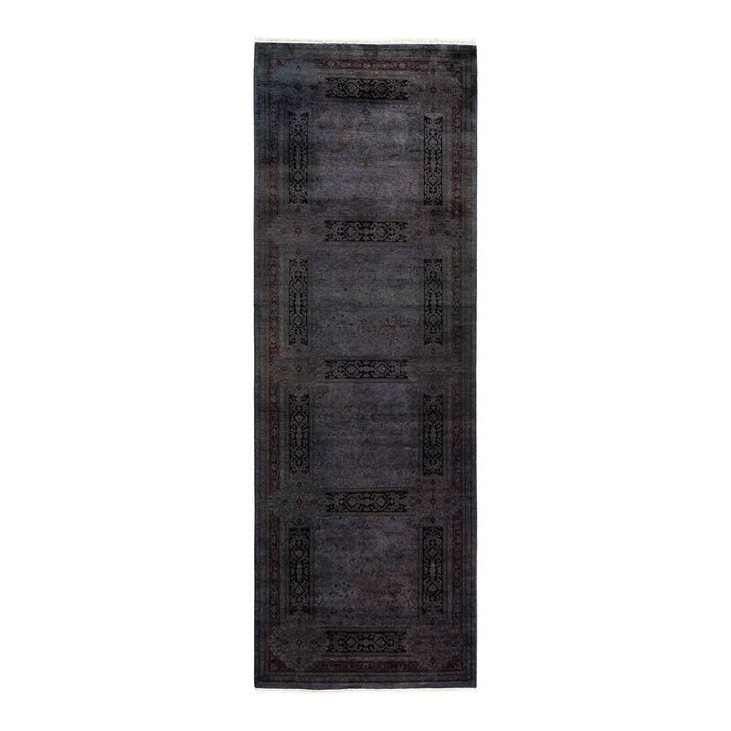 Fine Vibrance, One-of-a-Kind Hand-Knotted Runner Rug - Brown, 3' 1" x 9' 2" - 3' 1" x 9' 2"