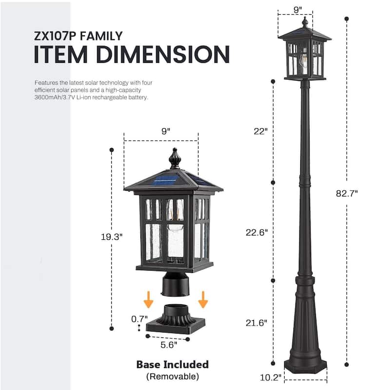 83 Inch Dusk to Dawn Outdoor Post Light