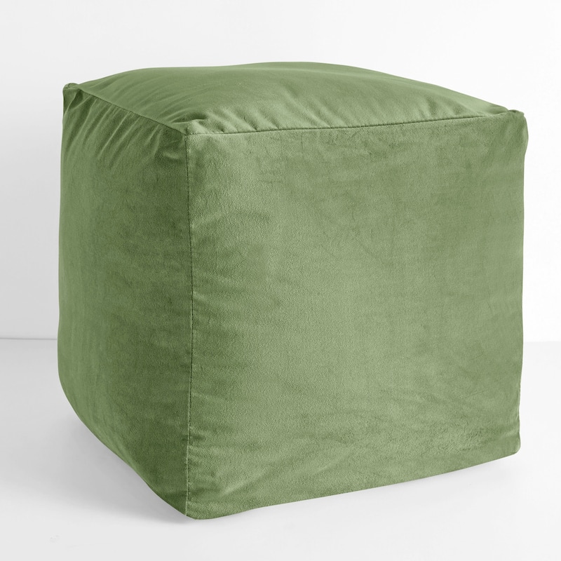 Sorra Home Solid Velvet Indoor Bean Pouf