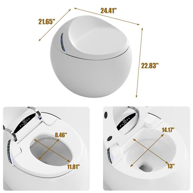 YULIKA Spherical Smart Bidet Toilet Bidet Toilet with Tank Heated Seat Auto Lid Opening Warm Water Sprayer & Dryer