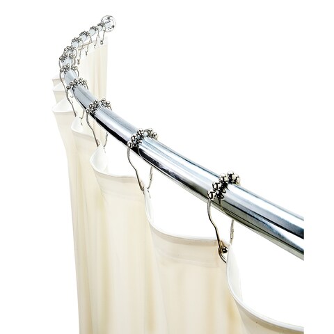 Bath Bliss Expandable 44 to 72-inch Curved Shower Curtain Rod