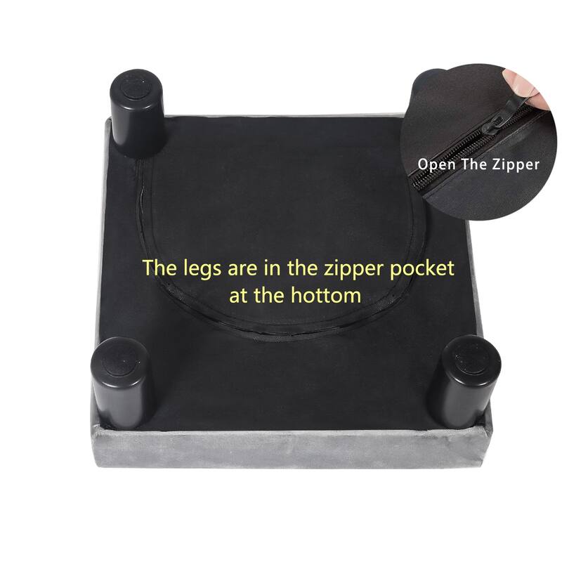 Adeco 15'' Small Ottoman Upholstered Foot Rest