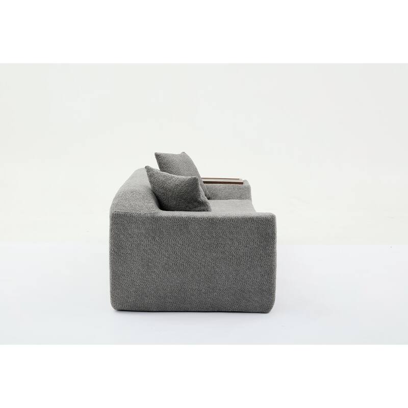 Boucle Sofa Set: 3 Seater, 2 Seater, and End Table for Living Rooms