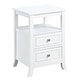preview thumbnail 17 of 26, Convenience Concepts Melbourne 2 Drawer End Table with Shelf White
