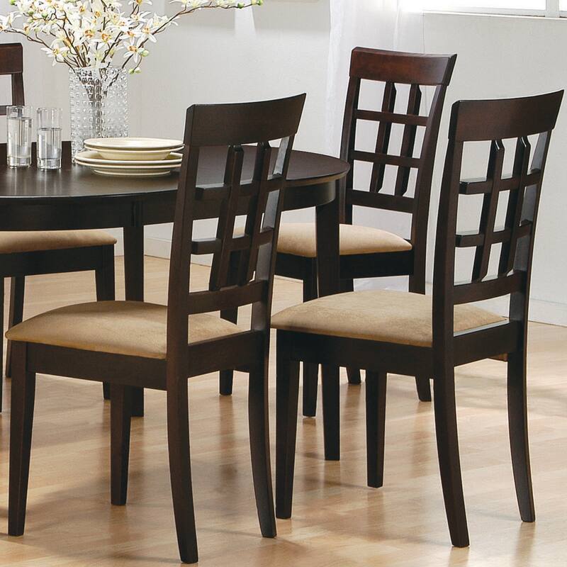 Classic Lattice Back and Upholstered Seat Dining Chairs (Set of 2)