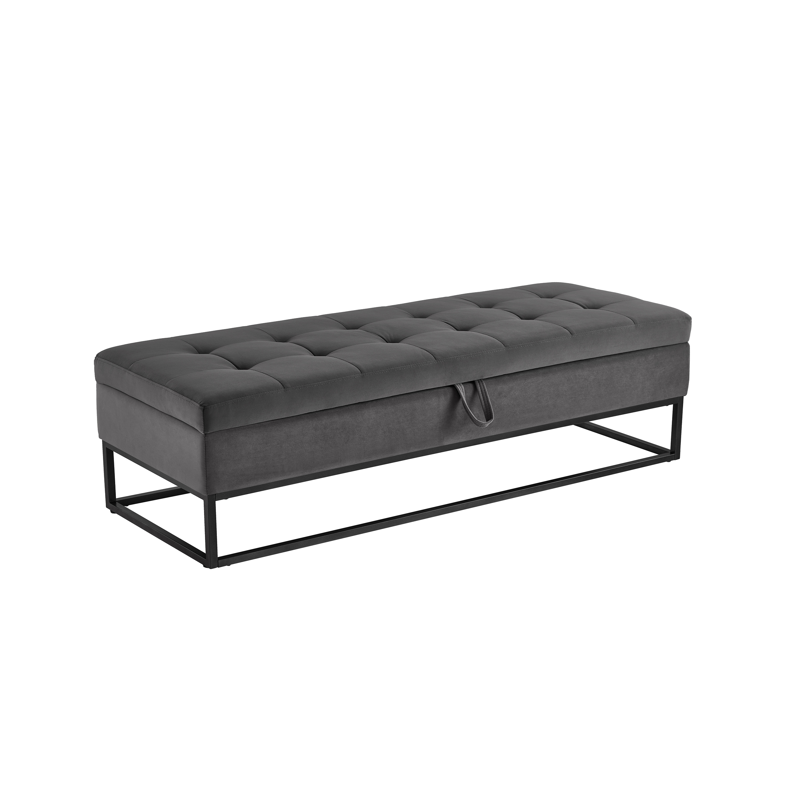 58.6" Bed Bench Metal Base with Storage