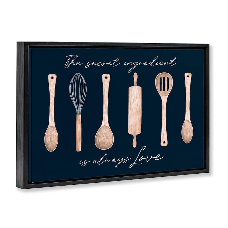 Stupell Secret Ingredient Always Love Framed Floater Canvas Wall Art Design By Lux + Me Designs