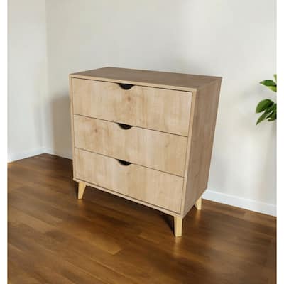 HomeRoots 30" Natural Three Drawer Dresser