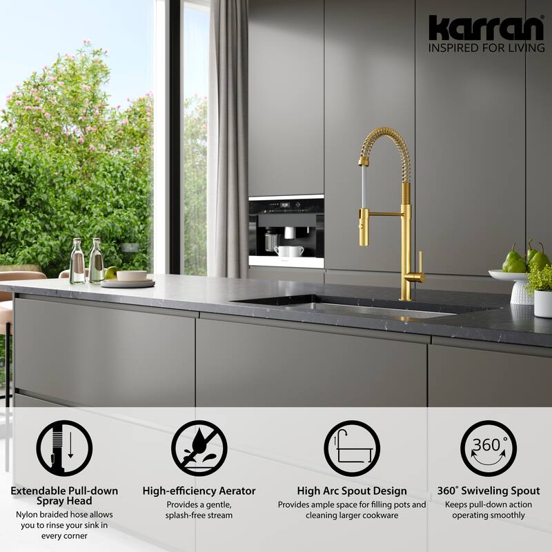 Karran Bluffton Single-Handle Pull-Down Sprayer Kitchen Faucet