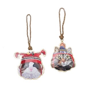 Two Can Cat Ornament A/2 - Gray - Set of 2 - Bed Bath & Beyond - 36522217