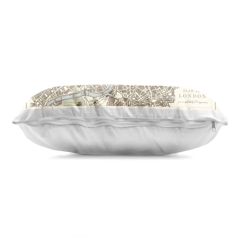 Stupell Vintage Blueprint Plant of London Decorative Printed Throw Pillow Design by Phillipa Katz