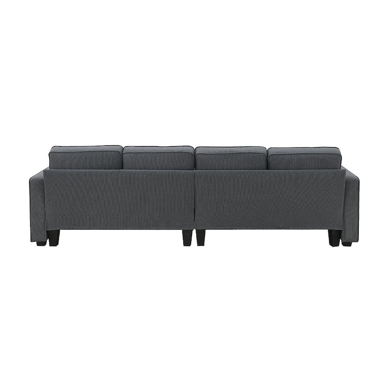 104" Linen Fabric Sectional Sofa Minimalist Style Couch for Living Room