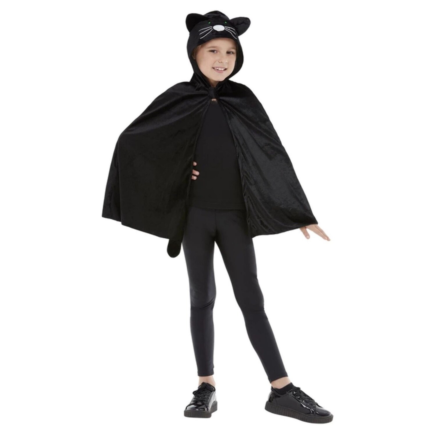 Shop Black And White Cat Hooded Girl Child Halloween Cape Costume