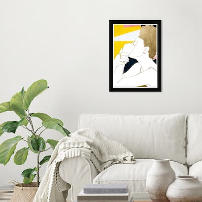 Wynwood Studio Prints People and Portraits Transient Yellow and Metallic Gold Glam Wall Art Canvas Print