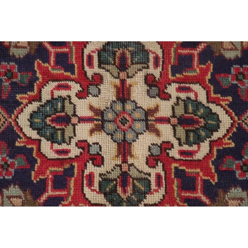 Tabriz Persian Vintage Area Rug Hand-Knotted Geometric Wool Carpet - 6'7"x 9'7"