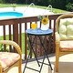 preview thumbnail 20 of 31, Costway Mosaic Side Table Accent Table Round Balcony Bistro End Table