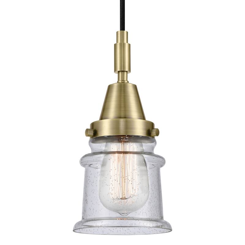 Innovations Lighting 447-1P-G184S Canton 5" Wide Mini Pendant with - Antique Brass