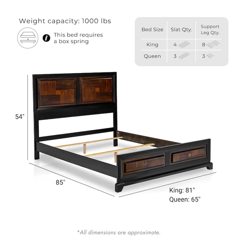 Furniture of America Wigh Rustic Walnut Solid Wood Panel Bed