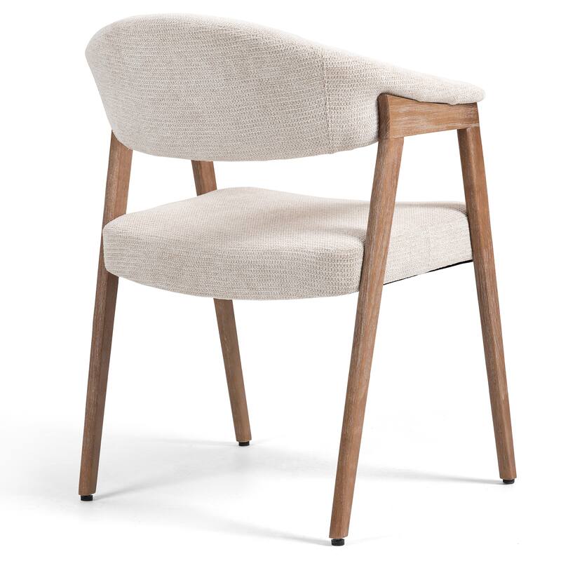 Berwyn Beige Washed Woven Fabric Dining Chair