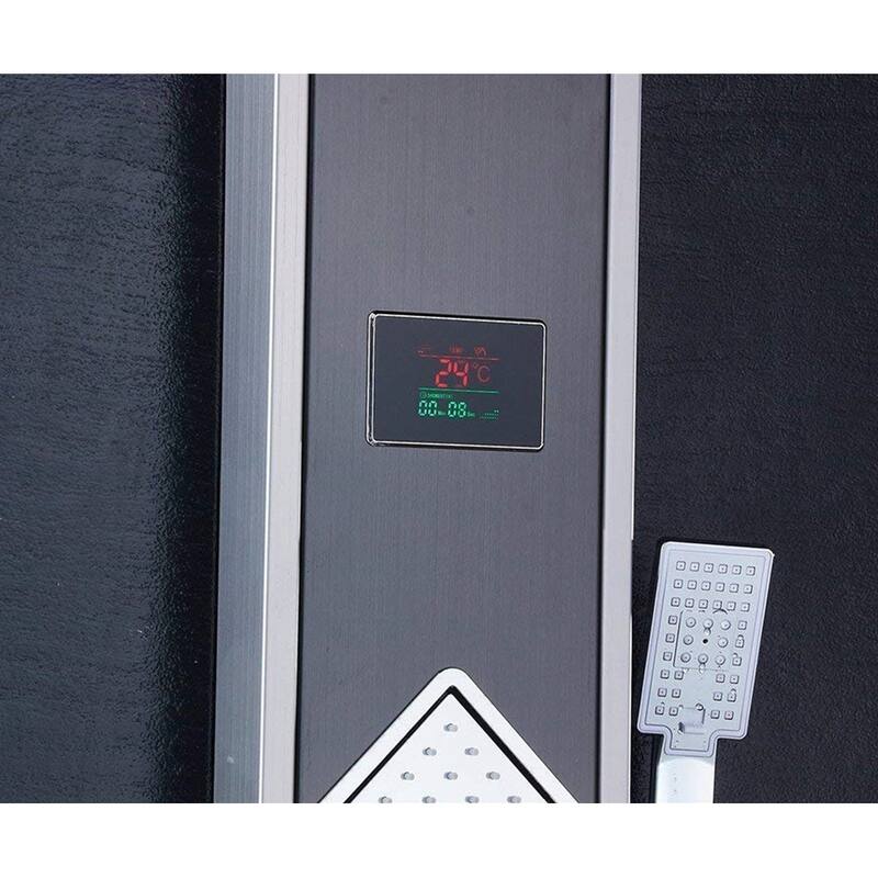 55 in. LED Shower Panel Tower System in Brushed Nickel and Black