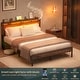 preview thumbnail 19 of 94, Farmhouse Wood Platform Bed Frame with Charged Station and LED Lights