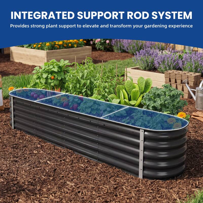 Moasis Oval Metal Outdoor Raised Garden Bed