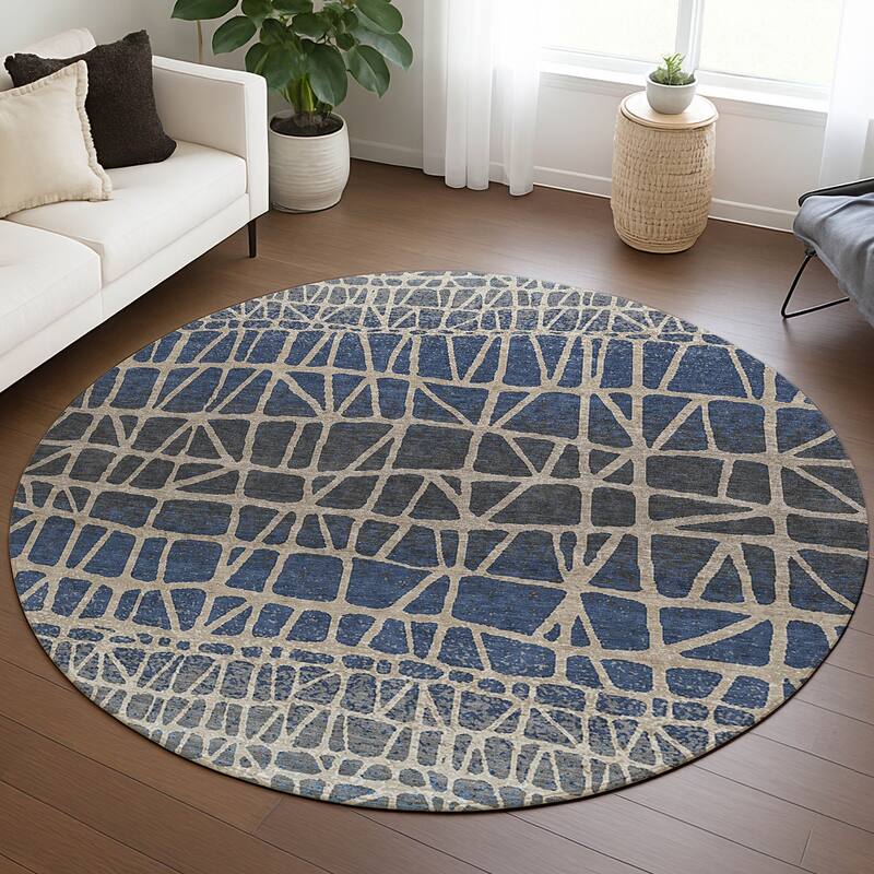 Machine Washable Indoor/ Outdoor Boho Global Chantille Rug