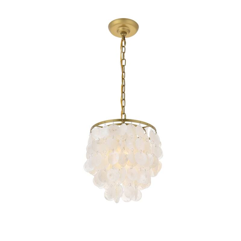 Selene Shell/ Brass 1-light Pendant