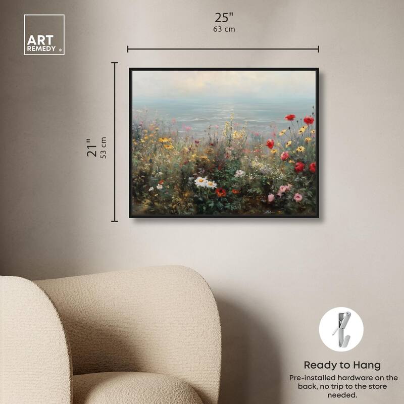 Misty Ocean Field I Canvas by Art Remedy