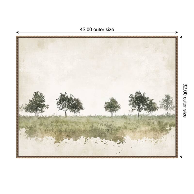 Still Woodland No. 1 by Mona Grace Framed Canvas Wall Art Print - 42 x 32 in