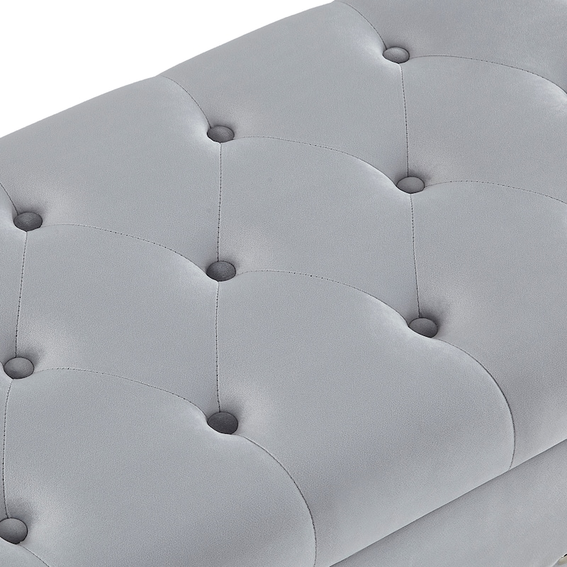 Tufted Bench with Storage