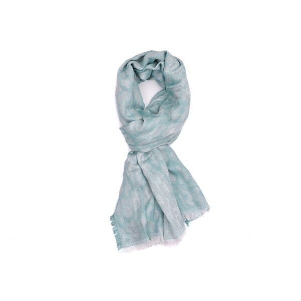 Roberto Cavalli Women S Green Silver Cotton Animal Print Scarf Roberto Cavalli Women X27 S Green Silver Cotton Animal Print Scarf