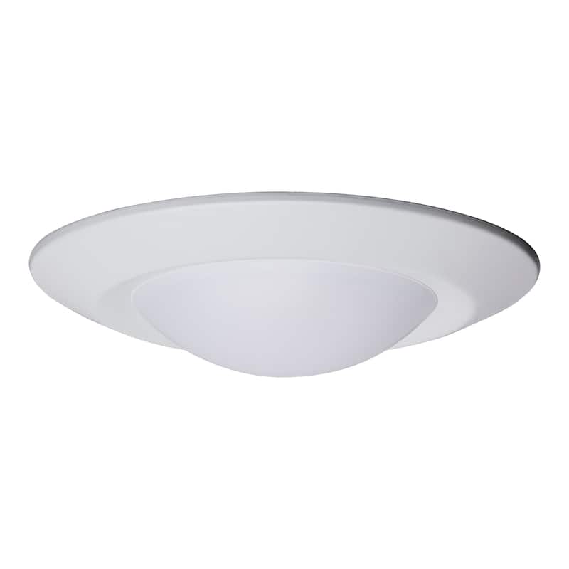 6 Inch LED Flush Mount Fixture Disk Light Round 10 Watt 3000K White Finish 24pk - White