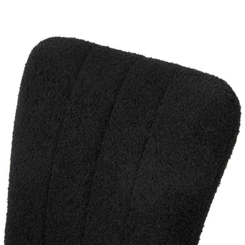Modern Black Teddy Upholstered Dining Chair Set of 4, with Gold-plated Metal Legs