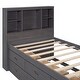 preview thumbnail 11 of 46, Twin Size Platform Bed with Storage Headboard, Charging Station, Twin Size Trundle and 3 Drawers