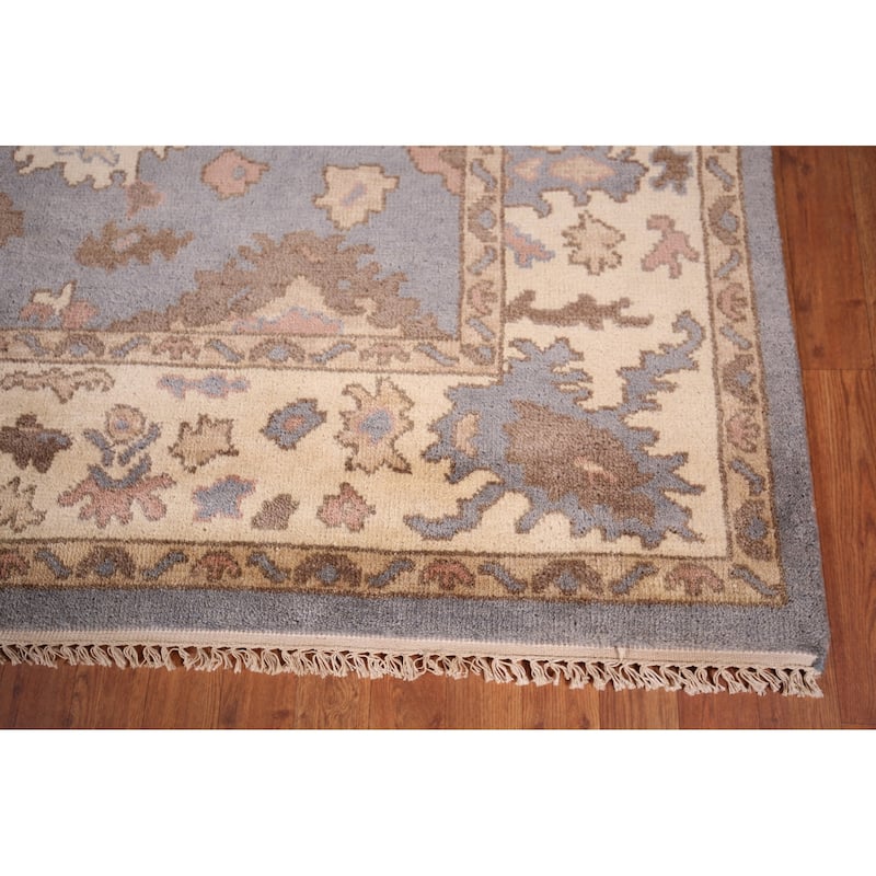 Blue Oushak Oriental Area Rug Handmade Wool Carpet - 8'2" x 10'2"