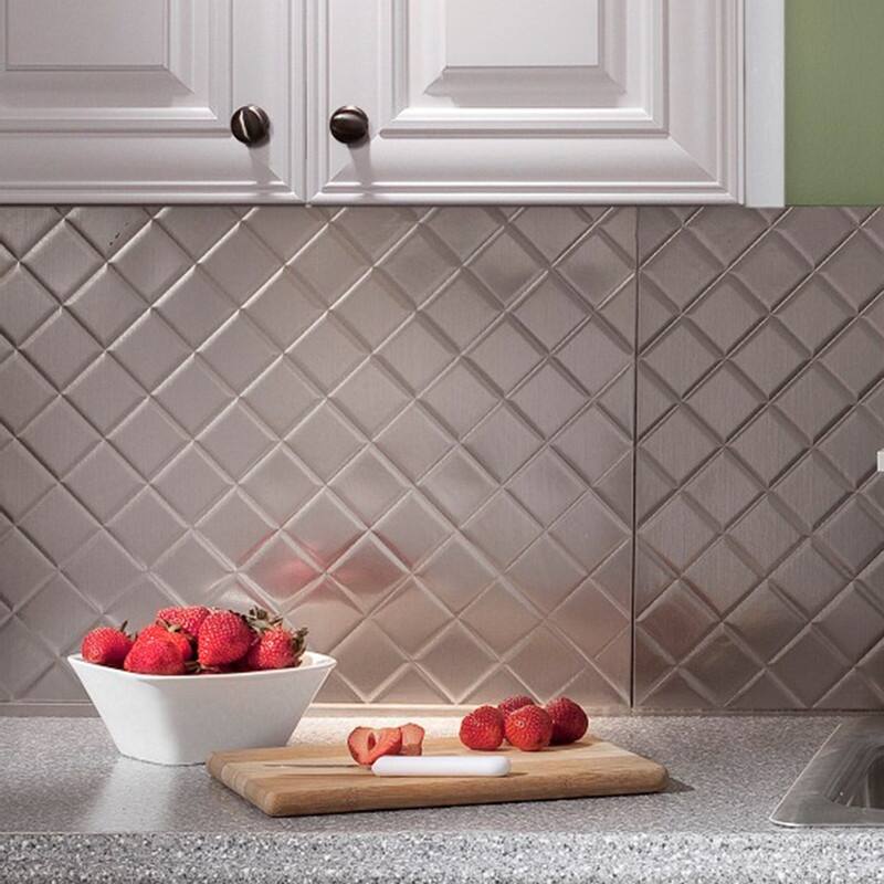 Fasade Quilted Brushed Nickel 15-square Foot Backsplash 15 Sq Ft Kit