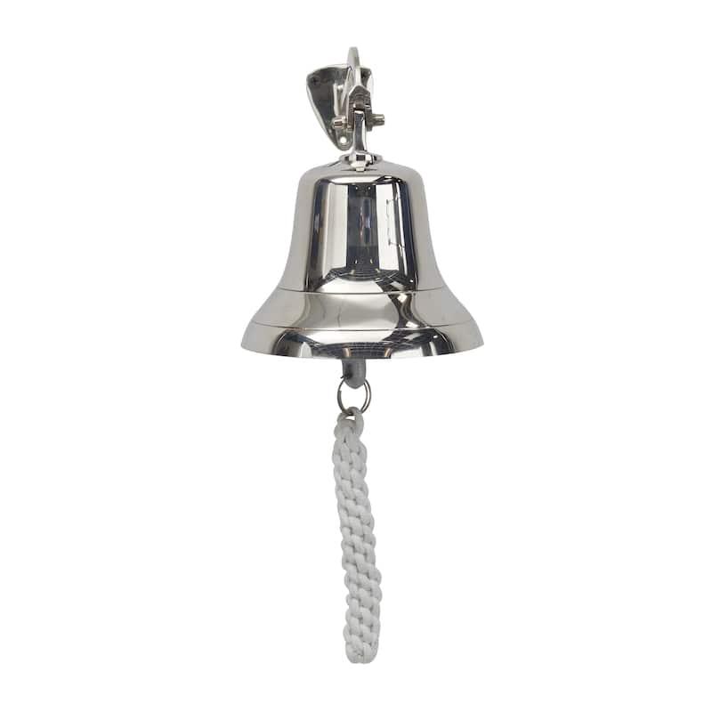 Silver, Gold or Brass Bell Decorative Bell with Rope Detailing - 6 x 8 x 7