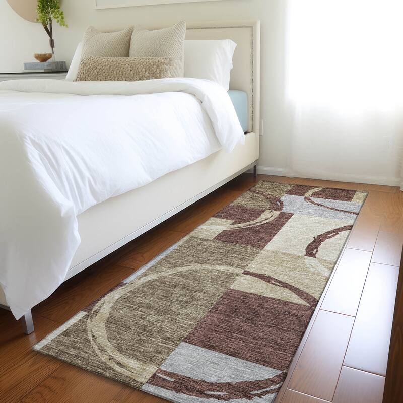 Premium Washable Super Soft Modern Casual Mayfield Rug - Brown - 2'3" x 7'6"