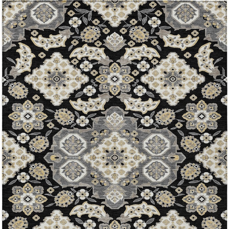 HomeRoots Medallion Traditional Rectangle Outdoor Rug