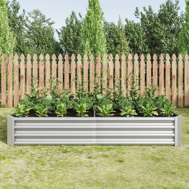 6x3x1ft Raised Garden Bed Outdoor Metal Raised Rectangle Planter Beds