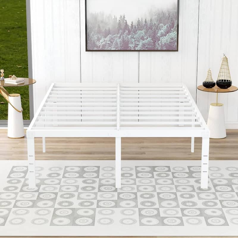 alazyhome 18 inch Heavy Duty Metal Platform Bed Frame with Storage
