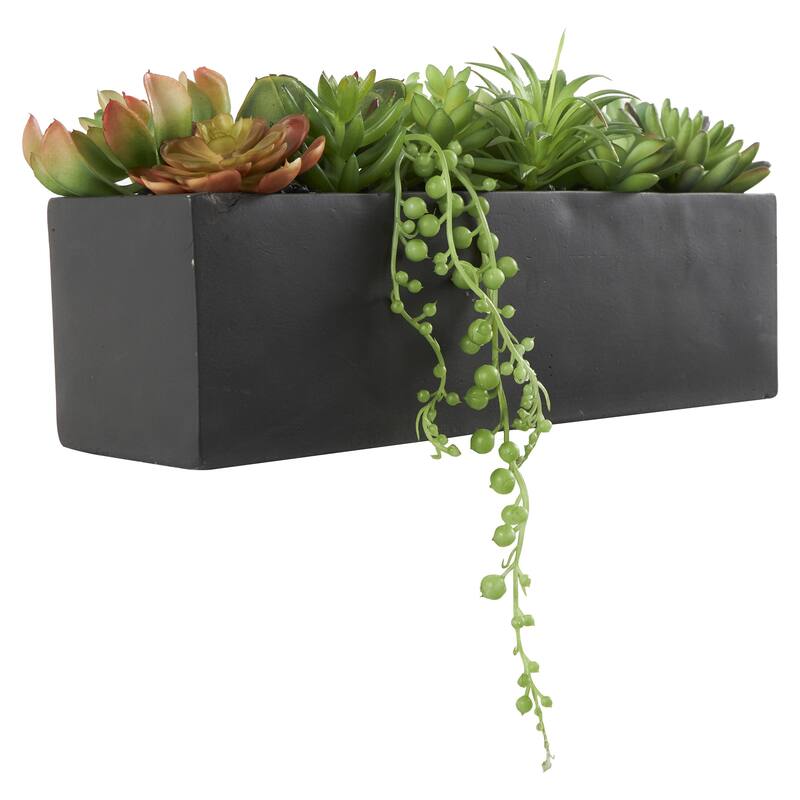 Green Faux Foliage Geometric Artificial Foliage